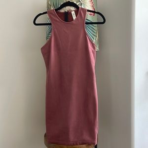 Faux-suede Rose Bodycon Dress